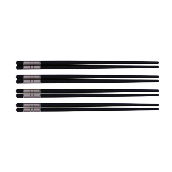 Avanti Alloy Chopsticks with Silver Trim - Set of 4